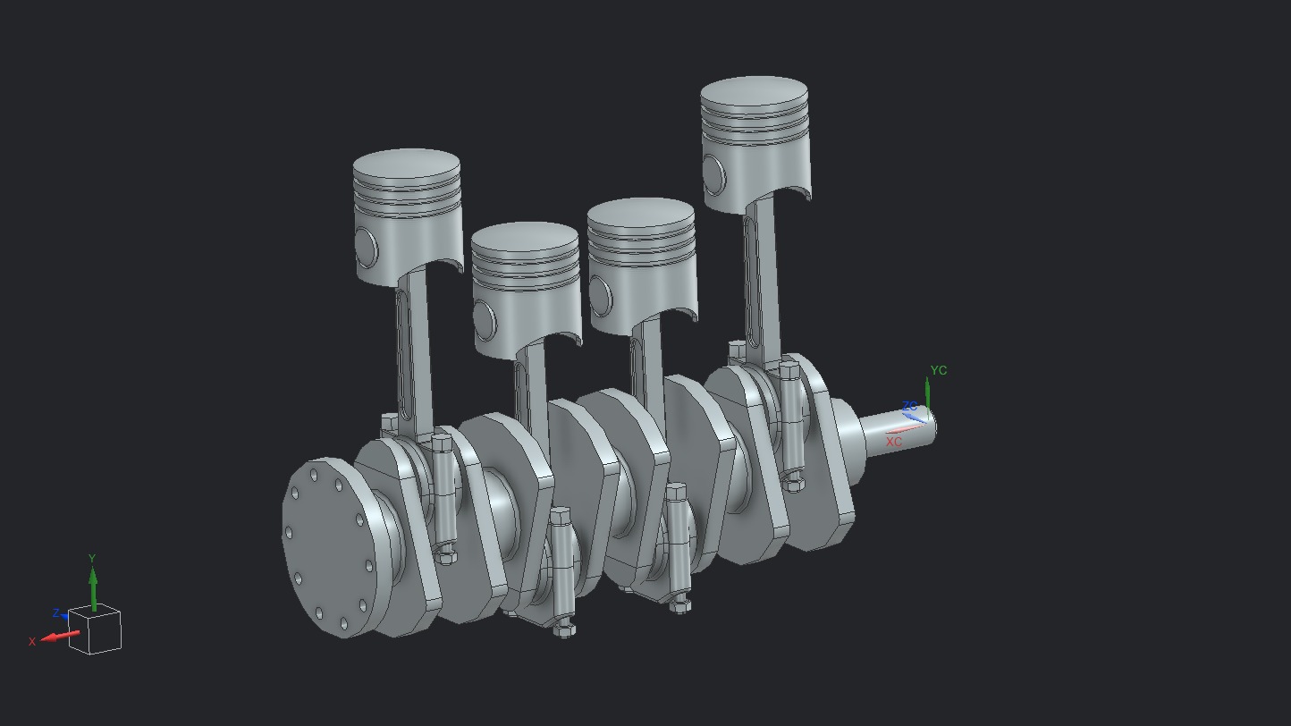 Crankshaft with Pistons
